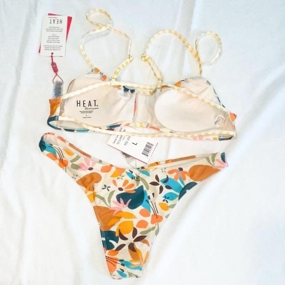 NWT — HEAT Swimwear SummerLove Double Back Strap Bralette & Bikini Size Large - Picture 8 of 10